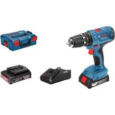 Bosch Akku-Schlagbohrschrauber GSB 18V-21 Professional, 18Volt, Schlagbohrmaschine(blau/schwarz, 2x Li-Ionen Akku 2,0Ah, in L-BOXX)