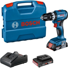 Bosch Akku-Schlagbohrschrauber GSB 18V-45 Professional, 18Volt(blau/schwarz, 2x Li-Ionen Akku 2,0Ah, in L-Case)