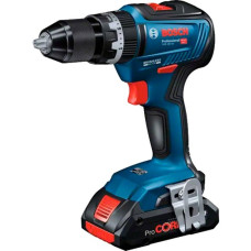 Bosch Akku-Schlagbohrschrauber GSB 18V-55 Professional, 18Volt, Schlagbohrmaschine(blau/schwarz, 2x Li-Ionen Akku 3,0Ah, in L-BOXX)