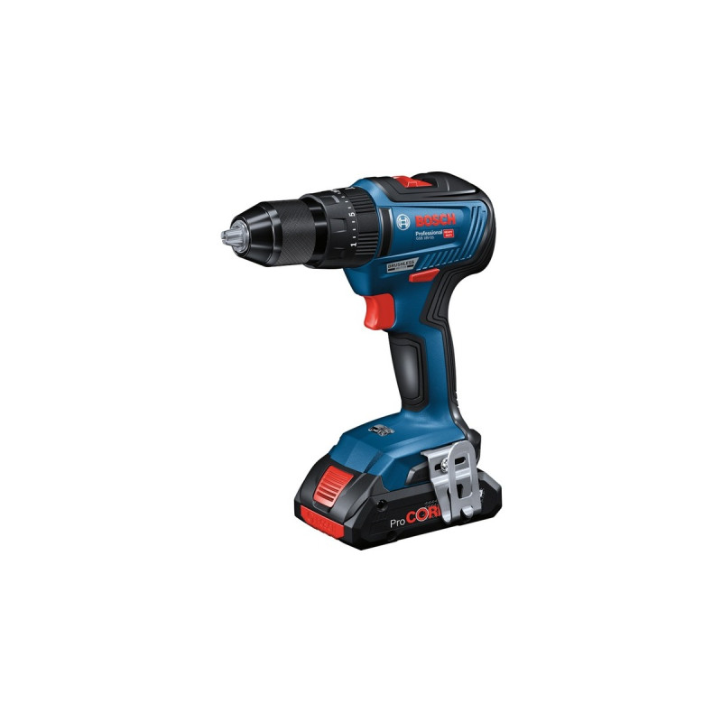Bosch Akku-Schlagbohrschrauber GSB 18V-55 Professional, 18Volt, Schlagbohrmaschine(blau/schwarz, 2x Li-Ion Akku ProCORE18V 4,0Ah, L-BOXX)