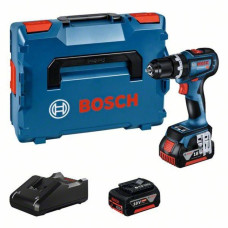 Bosch Akku-Schlagbohrschrauber GSB 18V-90 C Professional, 18Volt(blau/schwarz, 2x Li-Ionen Akku 5,0Ah, in L-BOXX)