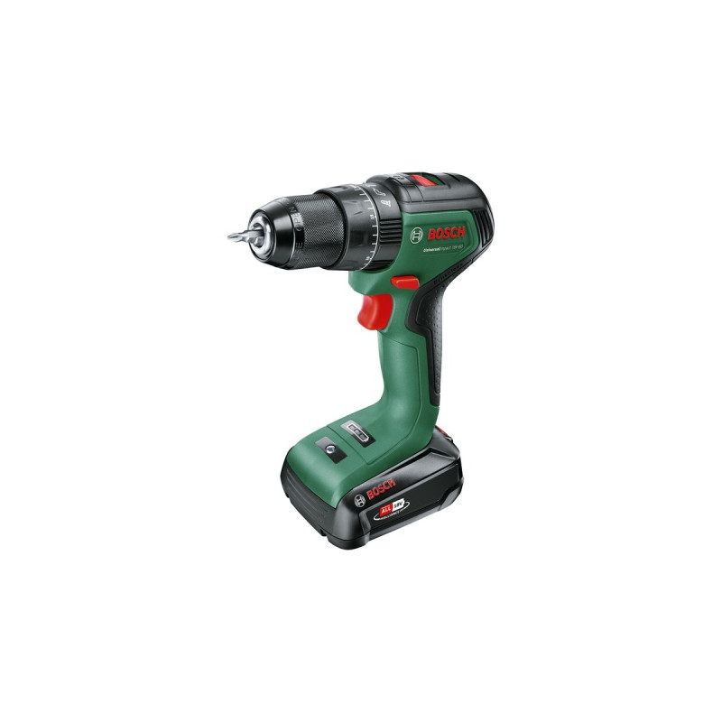 Bosch Akku-Schlagbohrschrauber UniversalImpact 18V-60(grün/schwarz, Li-Ionen Akku 2,0Ah, Koffer, POWER FOR ALL ALLIANCE)