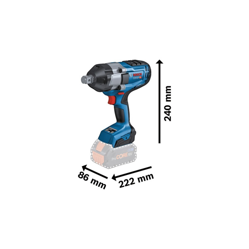 Bosch Akku-Schlagschrauber BITURBO GDS 18V-1050 H Professional, 18Volt(blau/schwarz, 2x Akku ProCORE18V 8,0Ah, 3/4