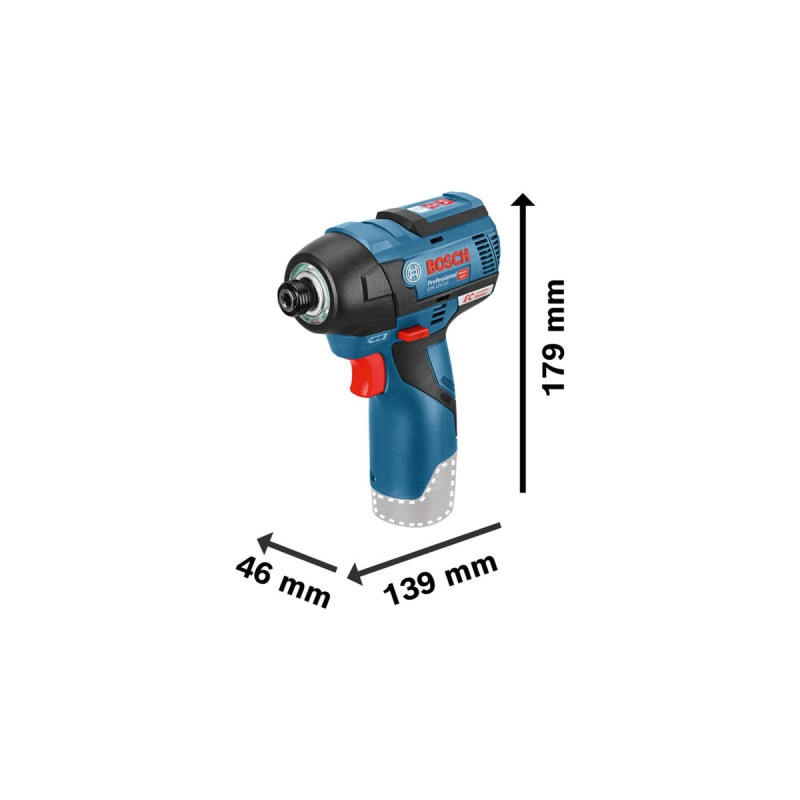 Bosch Akku-Schlagschrauber GDR 12V-110 Professional solo, 12Volt(blau/schwarz, ohne Akku und Ladegerät, in L-BOXX)