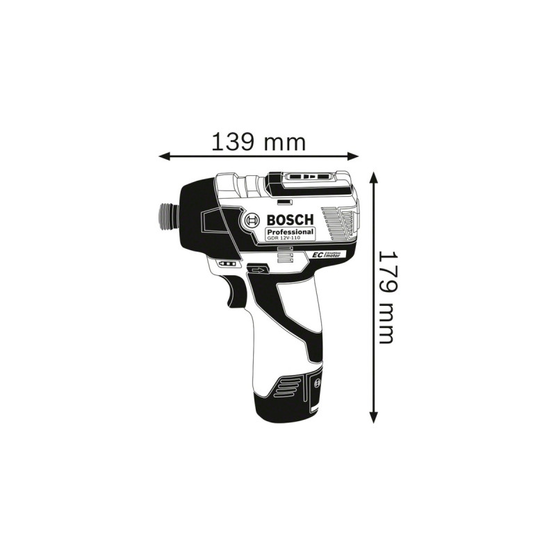 Bosch Akku-Schlagschrauber GDR 12V-110 Professional solo, 12Volt(blau/schwarz, ohne Akku und Ladegerät)