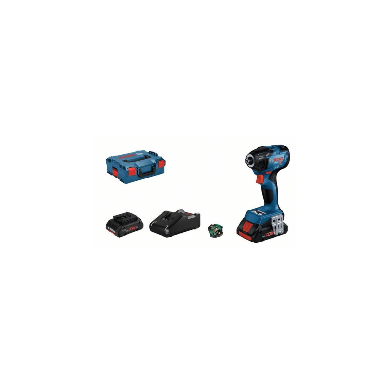 Bosch Akku-Schlagschrauber GDR 18V-210 C Professional, 18Volt(blau/schwarz, 2x Li-Ion Akku ProCORE18V 4,0Ah, Bluetooth Modul, L-BOXX)