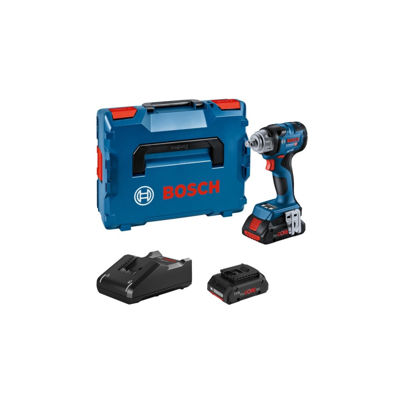 Bosch Akku-Schlagschrauber GDS 18V-330 HC Professional, 18Volt(blau/schwarz, 2x Li-Ion Akku ProCORE18V 4,0Ah, Bluetooth Modul, in L-BOXX)