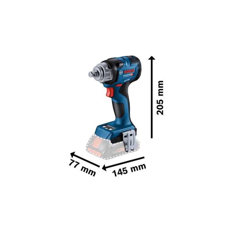 Bosch Akku-Schlagschrauber GDS 18V-330 HC Professional, 18Volt(blau/schwarz, 2x Li-Ion Akku ProCORE18V 4,0Ah, Bluetooth Modul, in L-BOXX)