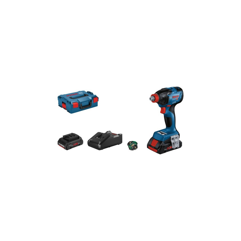 Bosch Akku-Schlagschrauber GDX 18V-210 C Professional, 18Volt(blau/schwarz, 2x Li-Ion Akku ProCORE18V 4,0Ah, Bluetooth Modul, L-BOXX)