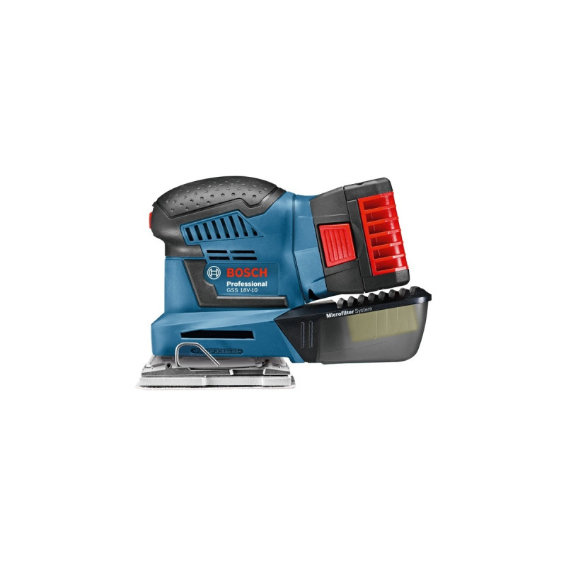 Bosch Akku-Schwingschleifer GSS 18V-10 Professional(blau, 2x Li-Ionen Akku 5,0Ah, in L-BOXX)