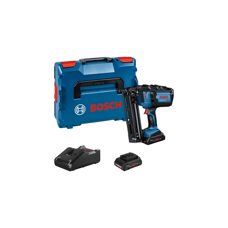 Bosch Akku-Stauchkopfnagler GNH 18V-64 M Professional, 18Volt(blau/schwarz, 2x Akku ProCORE18V 4,0Ah, in L-BOXX)