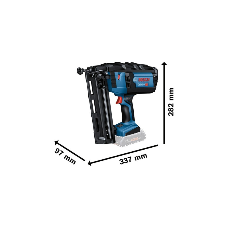 Bosch Akku-Stauchkopfnagler GNH 18V-64 Professional solo, 18Volt(blau/schwarz, ohne Akku und Ladegerät, in L-BOXX)
