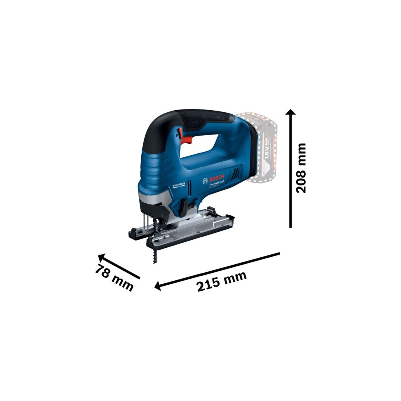 Bosch Akku-Stichsäge GST 18V-125 B Professional solo, 18Volt(blau/schwarz, ohne Akku und Ladegerät)