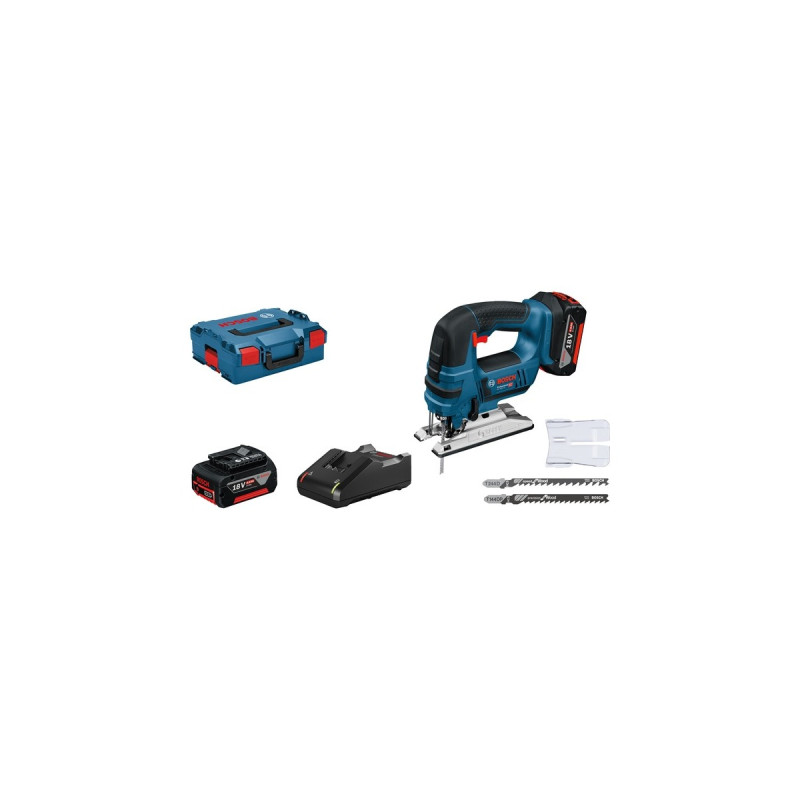 Bosch Akku-Stichsäge GST 18V-Li B Professional, 18 Volt(blau/schwarz, 2x Li-Ionen Akku 4,0Ah, in L-BOXX)