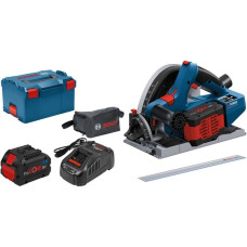 Bosch Akku-Tauchsäge BITURBO GKT 18V-52 GC Professional, Handkreissäge(blau/schwarz, 2x Akku ProCORE18V 5,5Ah, Führungsschiene, L-BOXX)