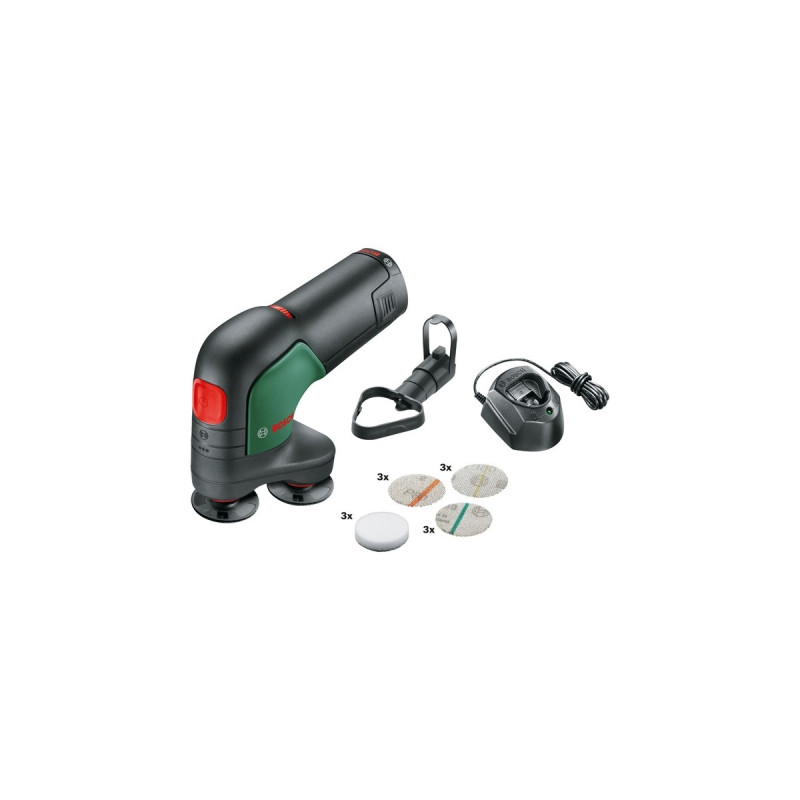 Bosch Akku-Tellerschleifer und -Polierer EasyCurvSander 12(grün/schwarz, Li-Ionen Akku 2,0Ah)