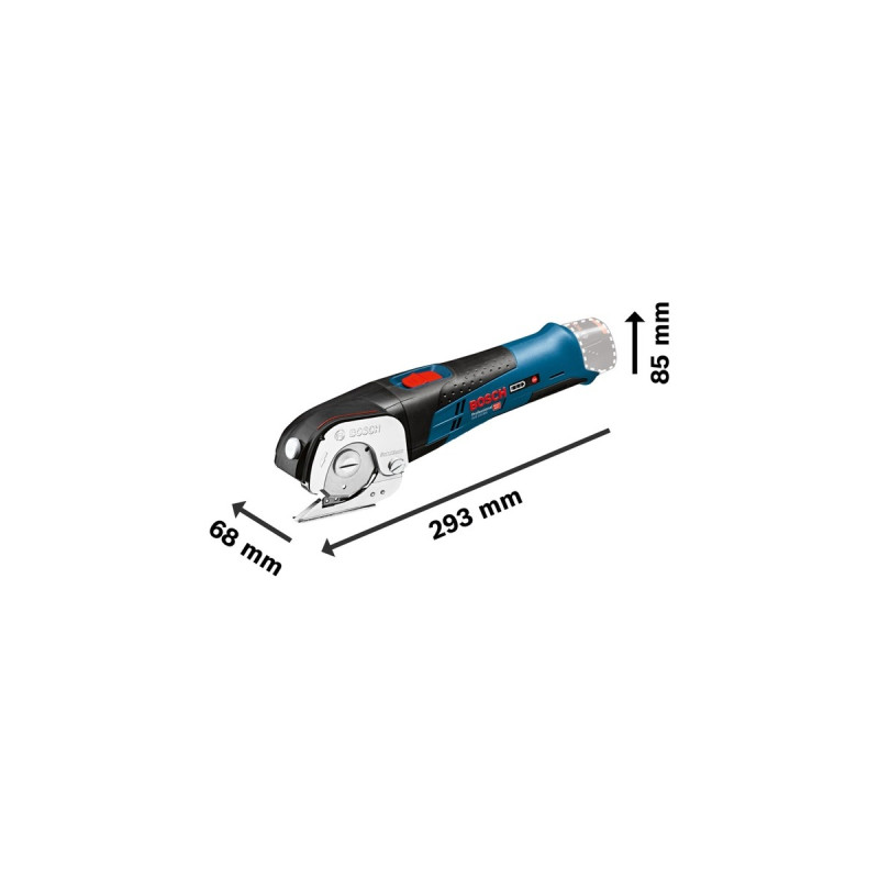 Bosch Akku-Universalschere GUS 12V-300 Professional, Elektroschere(blau, ohne Akku und Ladegerät, L-BOXX)