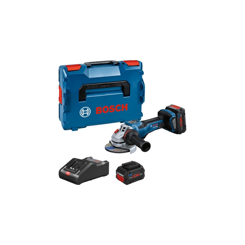 Bosch Akku-Winkelschleifer BITURBO GWS 18V-15 PSC Professional(blau/schwarz, 2x Akku ProCORE18V 8,0Ah, in L-BOXX)