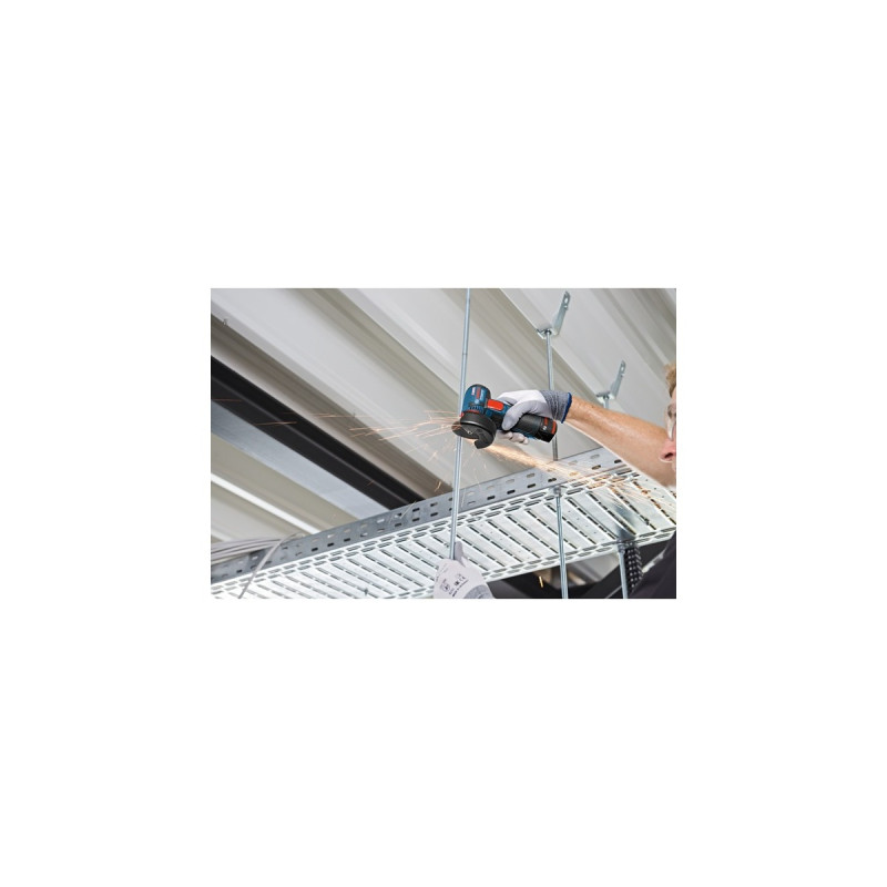 Bosch Akku-Winkelschleifer GWS 12V-76 Professional, 12Volt(blau/schwarz, 2x Li-Ionen Akku 3,0Ah, in L-BOXX)