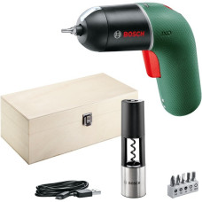 Bosch Akkuschrauber IXO 6, Vino-Set mit Korkenzieher(grün/schwarz, Li-Ionen Akku 3,6Volt 1,5Ah)