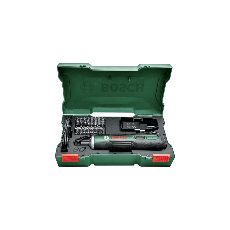 Bosch Akkuschrauber PushDrive 3,6Volt(grün, mit 32-teiligem Schrauberbit-Set)