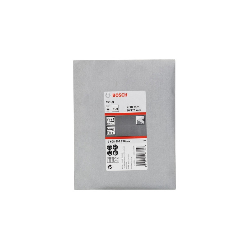 Bosch Betonbohrer CYL-3, Ø 10mm(10 Stück, Arbeitslänge 80mm)