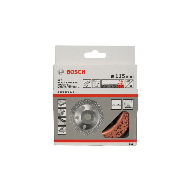 Bosch Carbide-Schleifkopf, Ø 115mm, grob, flach, Schleifscheibe(Bohrung 22,23mm)