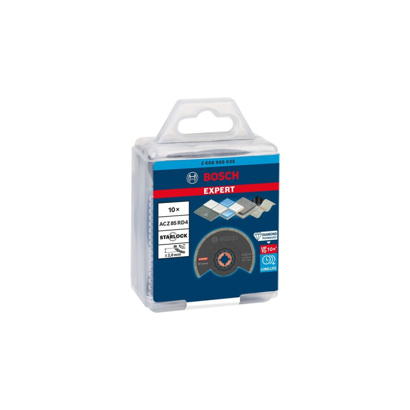 Bosch Diamant-Segmentsägeblatt Expert ACZ 85 RD4 Grout + Abrasive, Ø 85mm(10 Stück, Schnittbreite 2mm)