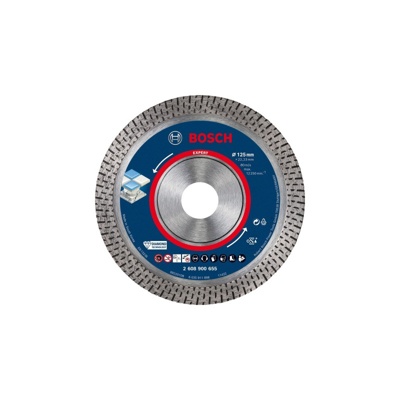 Bosch Diamanttrennscheibe Expert HardCeramic, Ø 125mm(Bohrung 22,23mm)