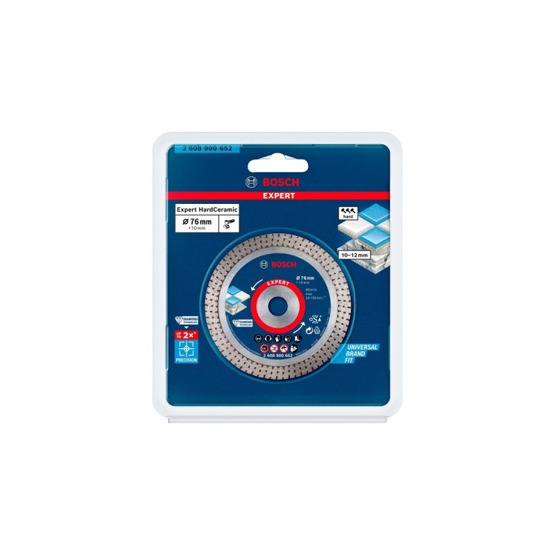 Bosch Diamanttrennscheibe Expert HardCeramic, Ø 76mm(Bohrung 10mm, für Mini-Winkelschleifer)