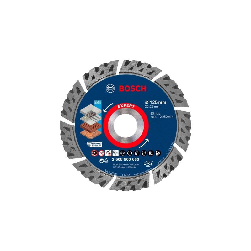 Bosch Diamanttrennscheibe Expert MultiMaterial, Ø 125mm(Bohrung 22,23mm)