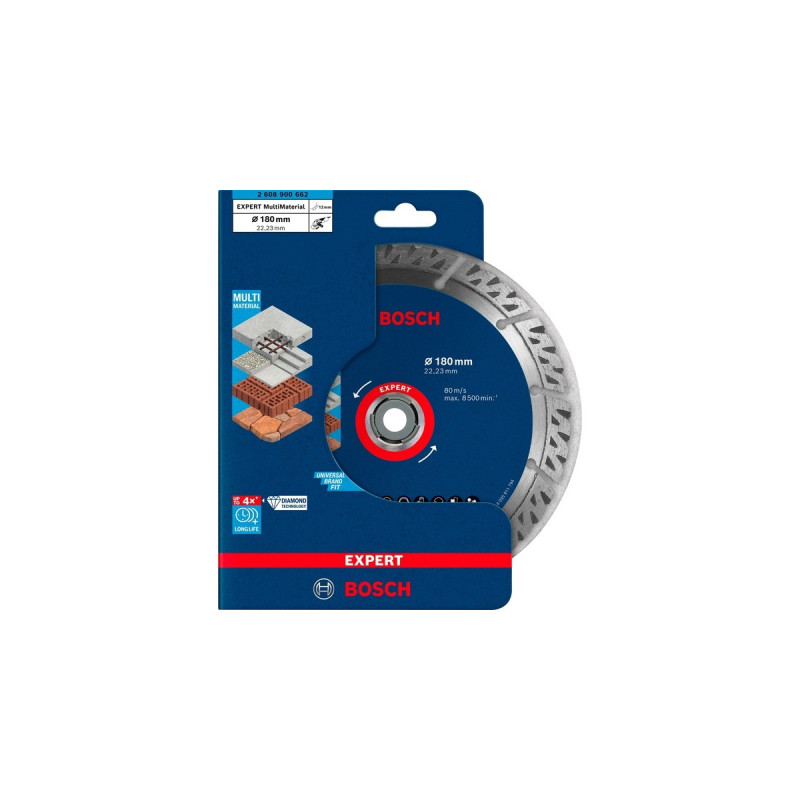 Bosch Diamanttrennscheibe Expert MultiMaterial, Ø 180mm(Bohrung 22,23mm)