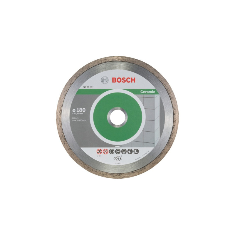 Bosch Diamanttrennscheibe Standard for Ceramic, Ø 180mm(10 Stück, Bohrung 22,23mm)