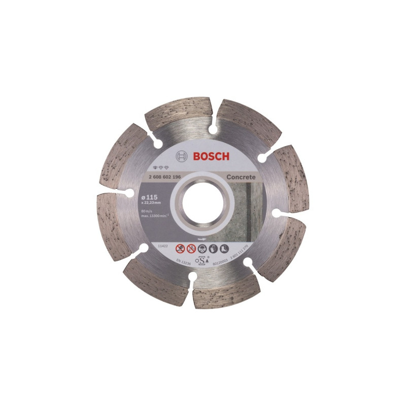 Bosch Diamanttrennscheibe Standard for Concrete, Ø 115mm(Bohrung 22,23mm)