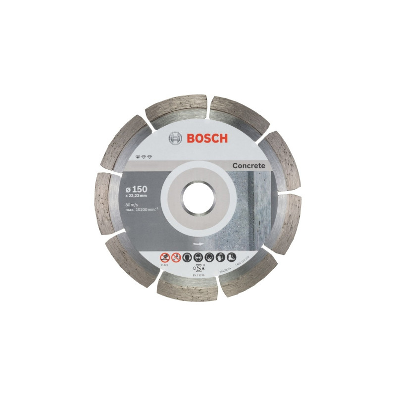 Bosch Diamanttrennscheibe Standard for Concrete, Ø 150mm(10 Stück, Bohrung 22,23mm)