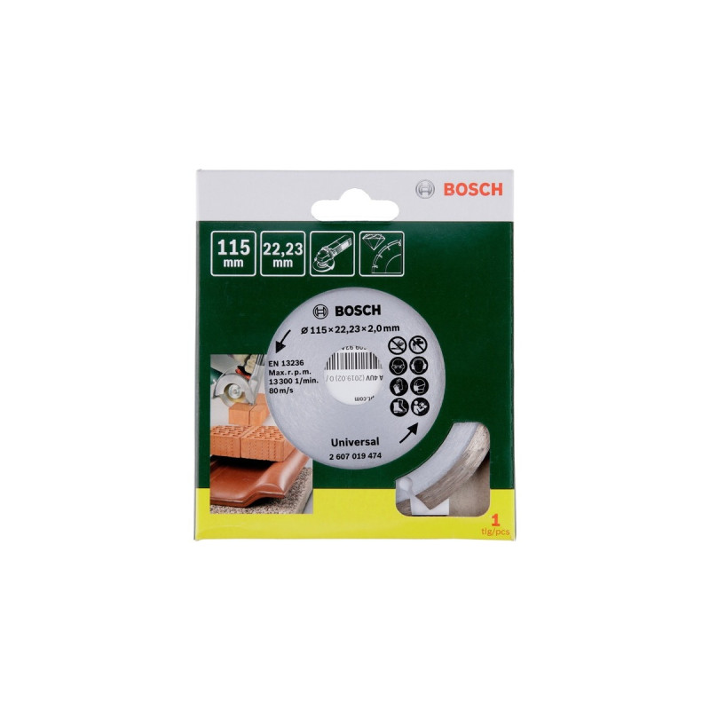 Bosch Diamanttrennscheibe Universal, Ø 115mm(Bohrung 22,23mm)