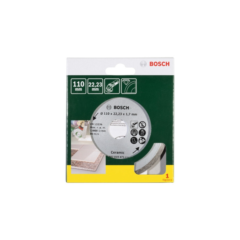 Bosch Diamanttrennscheibe für Fliesen, Ø 110mm(Bohrung 22,23mm)