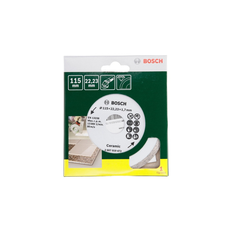 Bosch Diamanttrennscheibe für Fliesen, Ø 115mm(Bohrung 22,23mm)