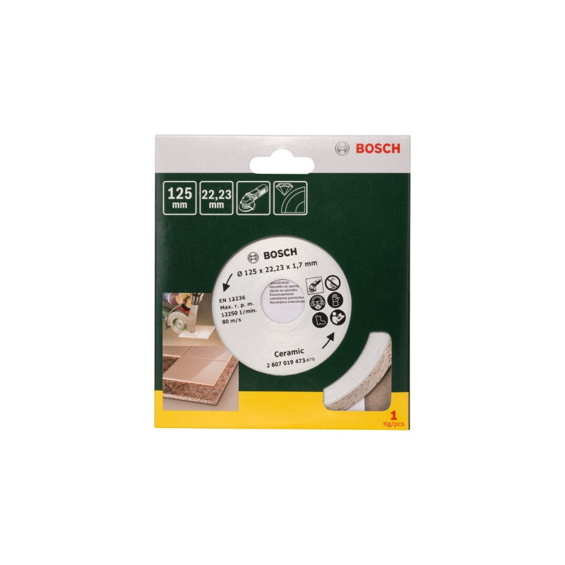 Bosch Diamanttrennscheibe für Fliesen, Ø 125mm(Bohrung 22,23mm)