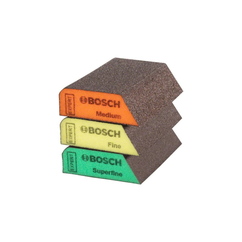 Bosch EXPERT S470 Combi Schleifblock-Set, 3-teilig, Schleifschwamm(mehrfarbig, 97 x 69 x 26mm)