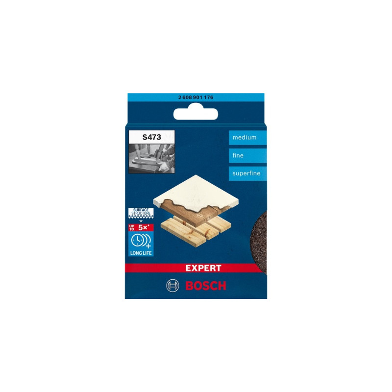 Bosch EXPERT S473 Standard Schleifpad-Set, 3-teilig, Schleifschwamm(mehrfarbig, 98 x 120 x 13mm)