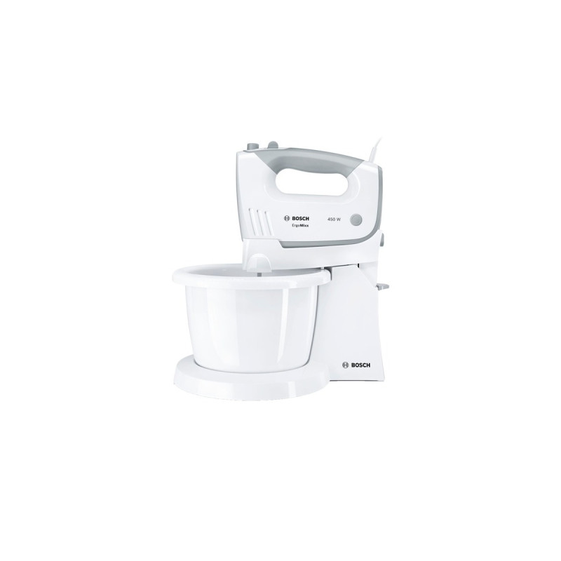 Bosch ErgoMixx standn'bowl MFQ 36460, Handmixer(weiß/grau, inkl. Kunststoffrührschüssel)