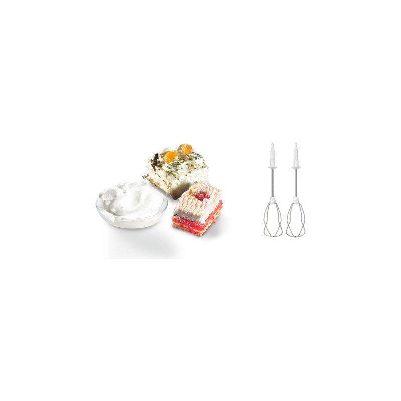 Bosch ErgoMixx standn'bowl MFQ 36460, Handmixer(weiß/grau, inkl. Kunststoffrührschüssel)