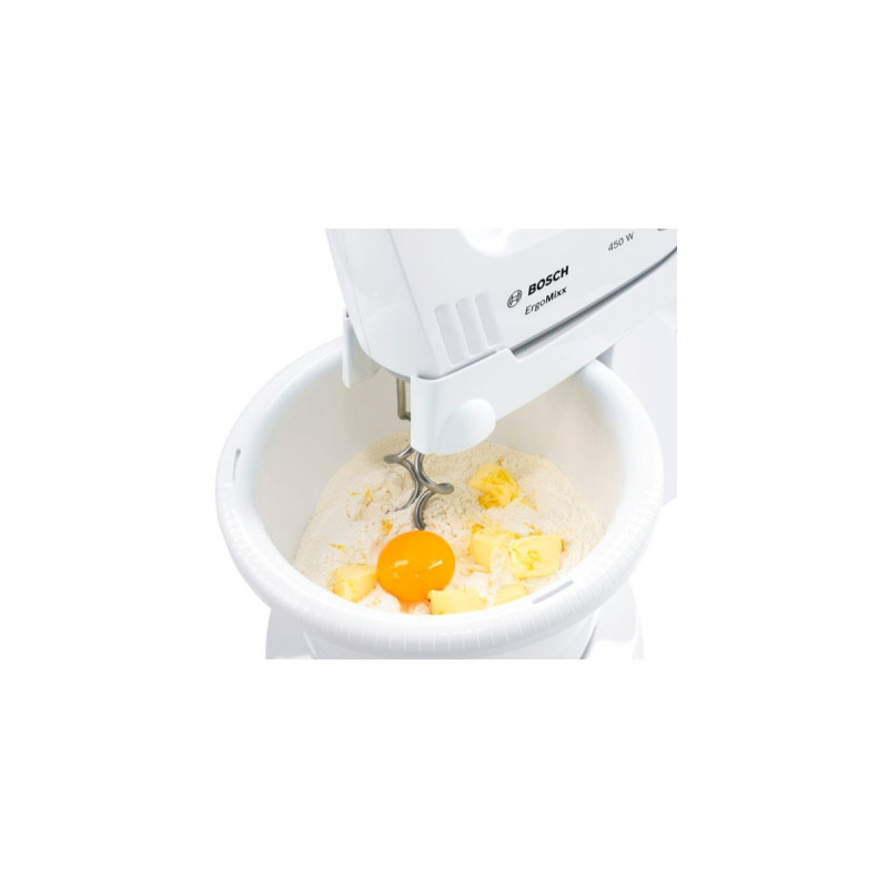 Bosch ErgoMixx standn'bowl MFQ 36460, Handmixer(weiß/grau, inkl. Kunststoffrührschüssel)