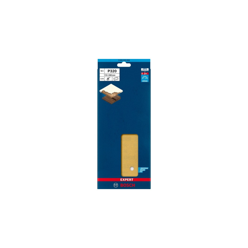 Bosch Expert C470 Schleifblatt, 115 x 280mm, K320(10 Stück, für Schwingschleifer)