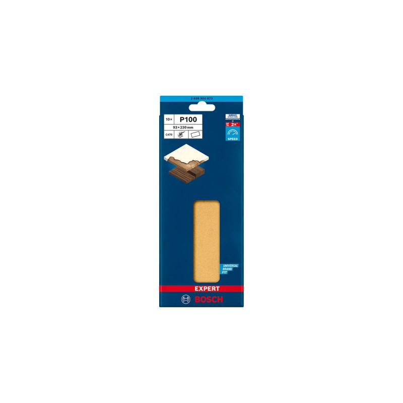 Bosch Expert C470 Schleifblatt, 93 x 230mm, K100 ungelocht(10 Stück, für Schwingschleifer)