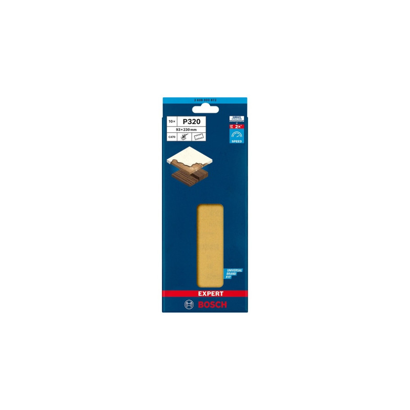 Bosch Expert C470 Schleifblatt, 93 x 230mm, K320(10 Stück, für Schwingschleifer)
