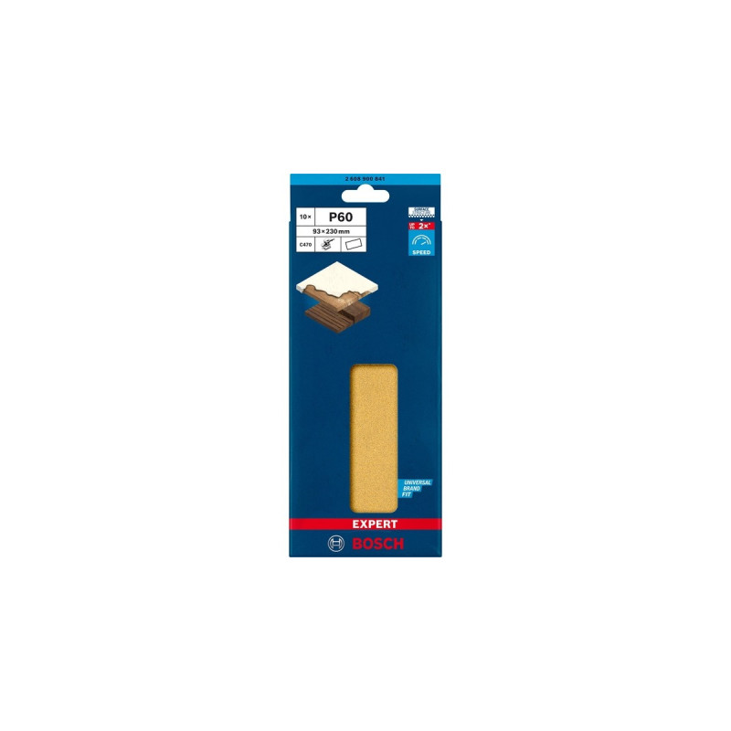 Bosch Expert C470 Schleifblatt, 93 x 230mm, K60 ungelocht(10 Stück, für Schwingschleifer)