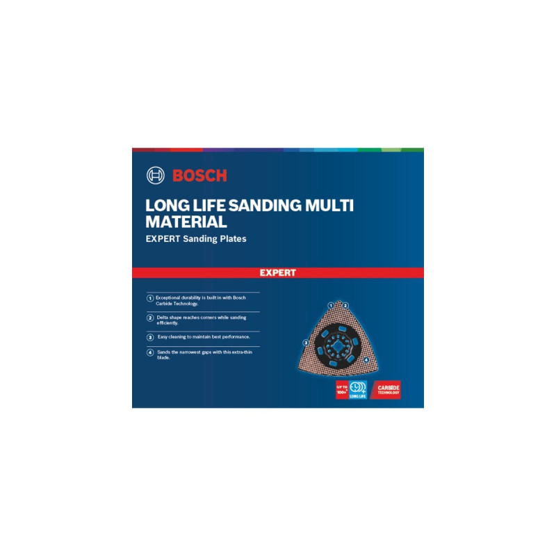 Bosch Expert Carbide Schleifplatte AVZ 90 RT10 MultiMaterial, Ø 90mm, Schleifscheibe(Starlock, K100)