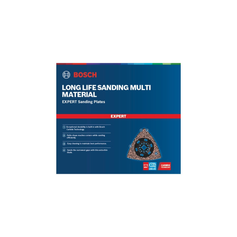 Bosch Expert Carbide Schleifplatte AVZ 90 RT2 MultiMaterial, Ø 90mm, Schleifscheibe(10 Stück, Starlock, K20)
